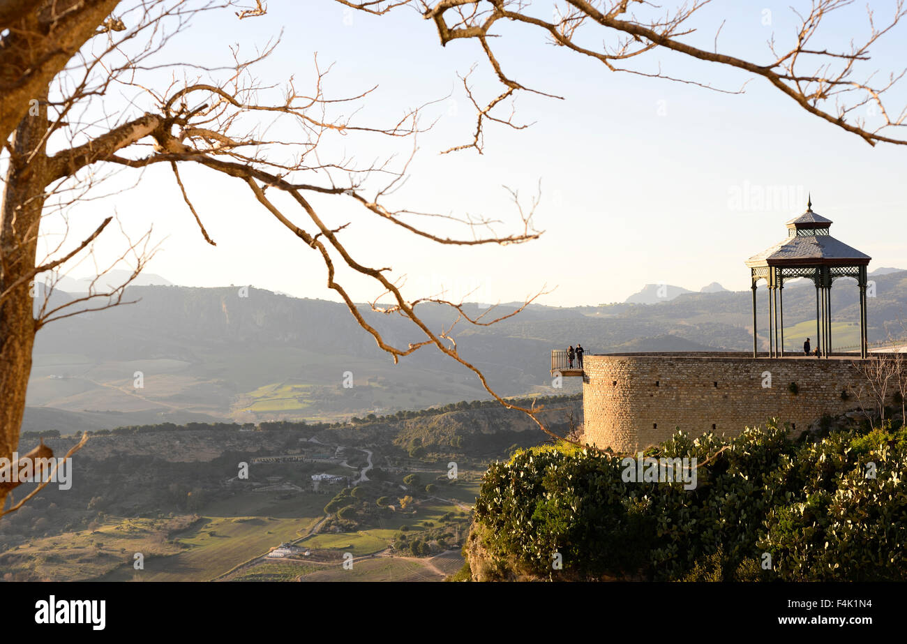 Balcon ou vue à Ronda, Malaga, Andalousie, Espagne Banque D'Images