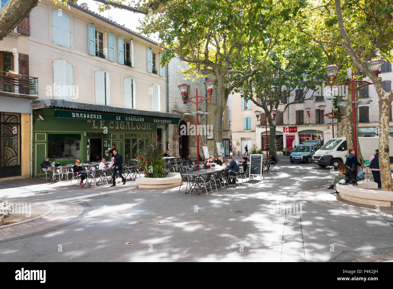 Le Cigaloun restaurant dans la ville provençale de Manosque Provence France Banque D'Images