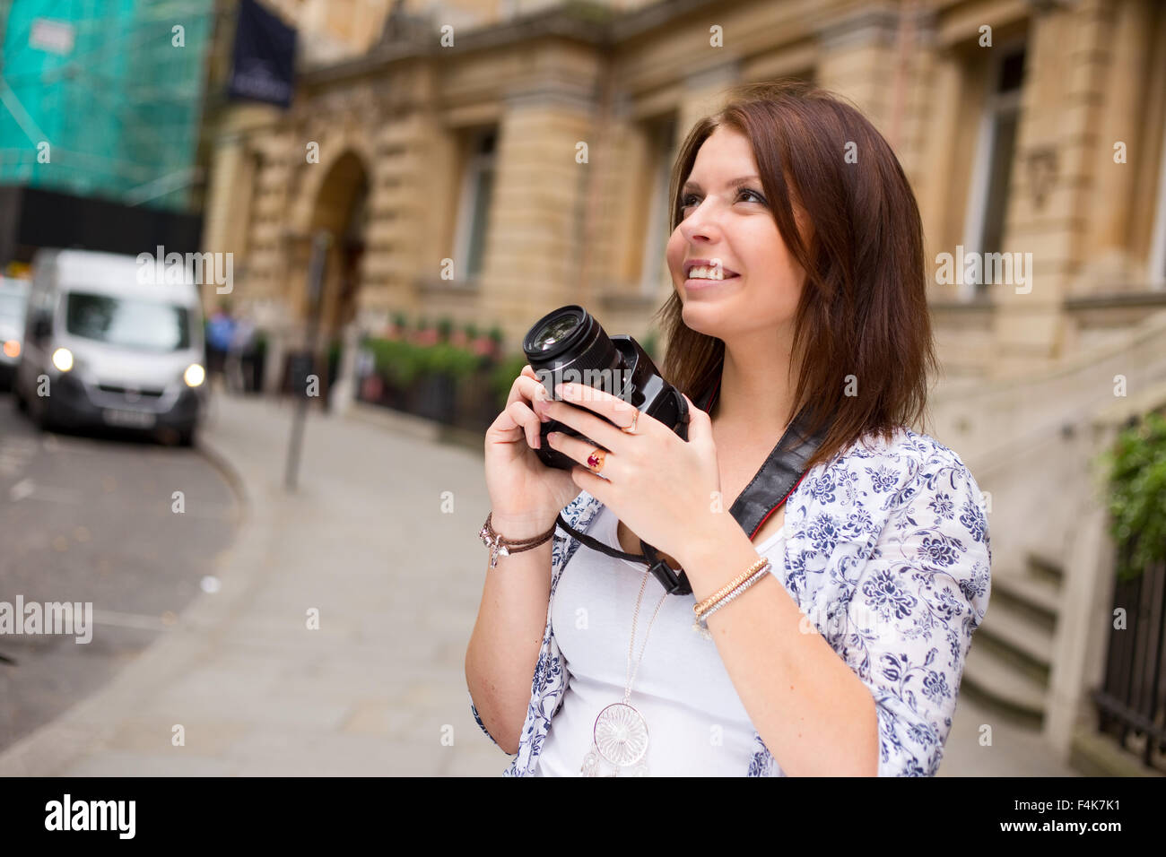 Touriste avec un appareil photo Banque D'Images