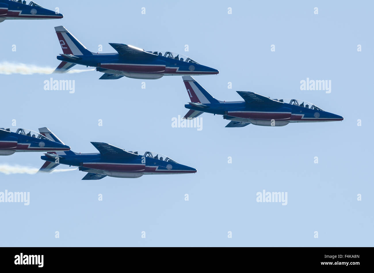 SAN JAVIER, Espagne, 18 octobre 2015 : Patrouille de France qui ont lieu dans l'équipe acrobatique de la célébration de l'espagnol Patrulla Ag Banque D'Images