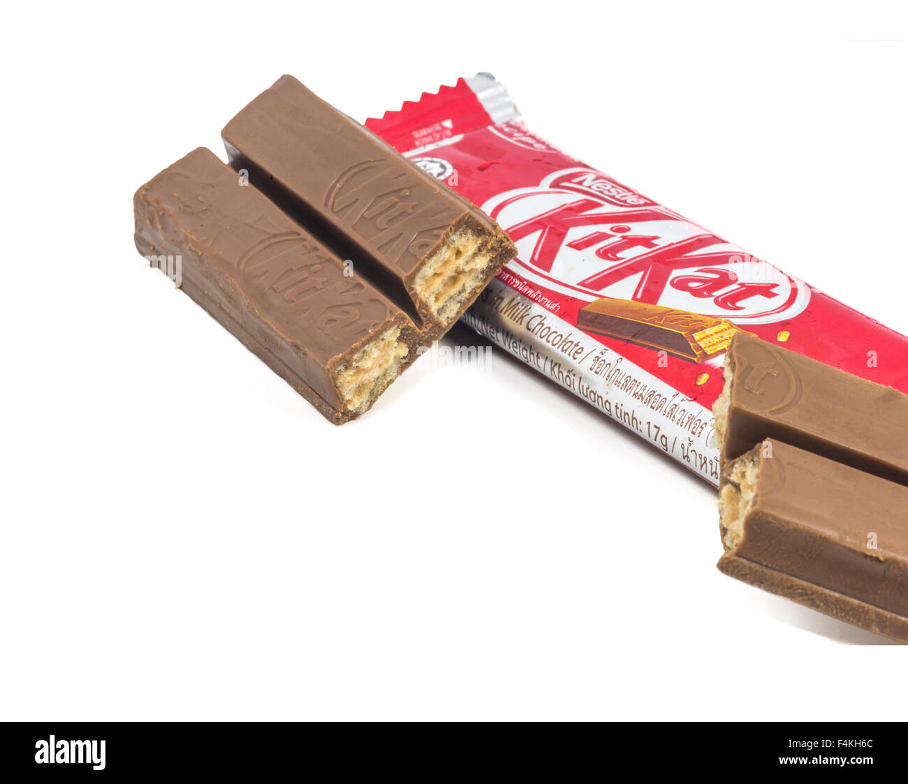 KUALA LUMPUR, MALAISIE, le 2 août 2015, : Kit Kat est un chocolat au lait gaufrettes créés en 1911 par Rowntree's de York, Angleterre Banque D'Images