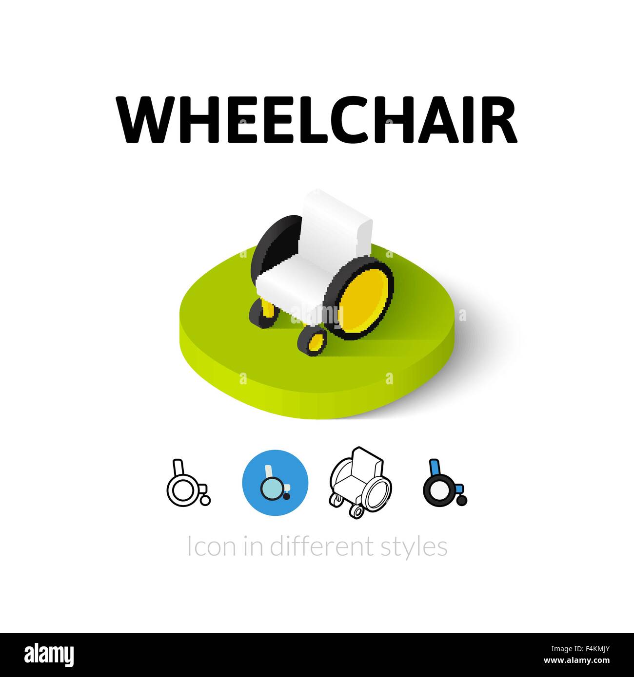 L'icône de style différent en fauteuil roulant Illustration de Vecteur