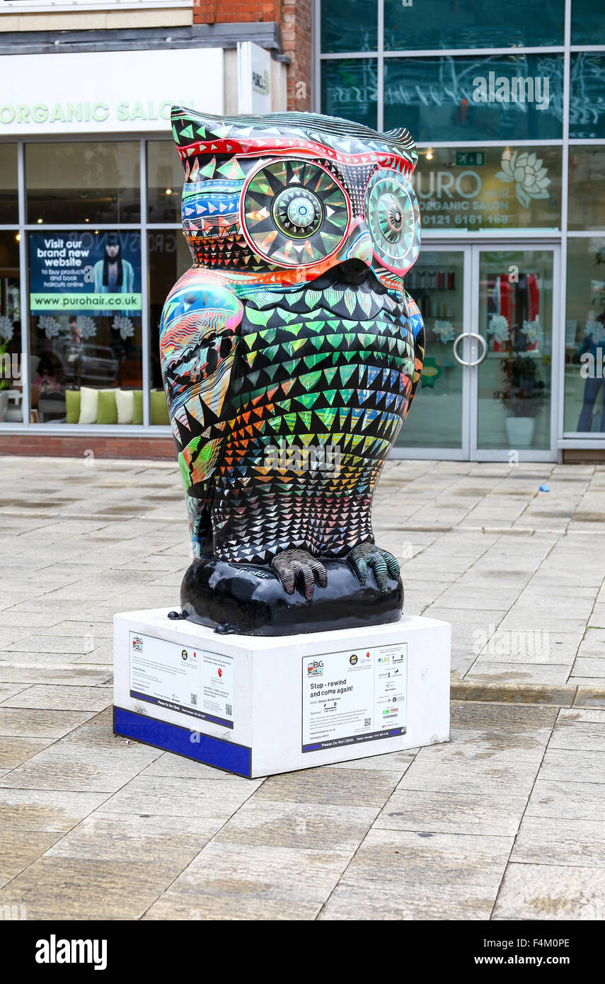 Une grande chouette Hoot appelé 'Stop - rewind et reviens", dans John Bright Street Birmingham West Midlands England UK Banque D'Images