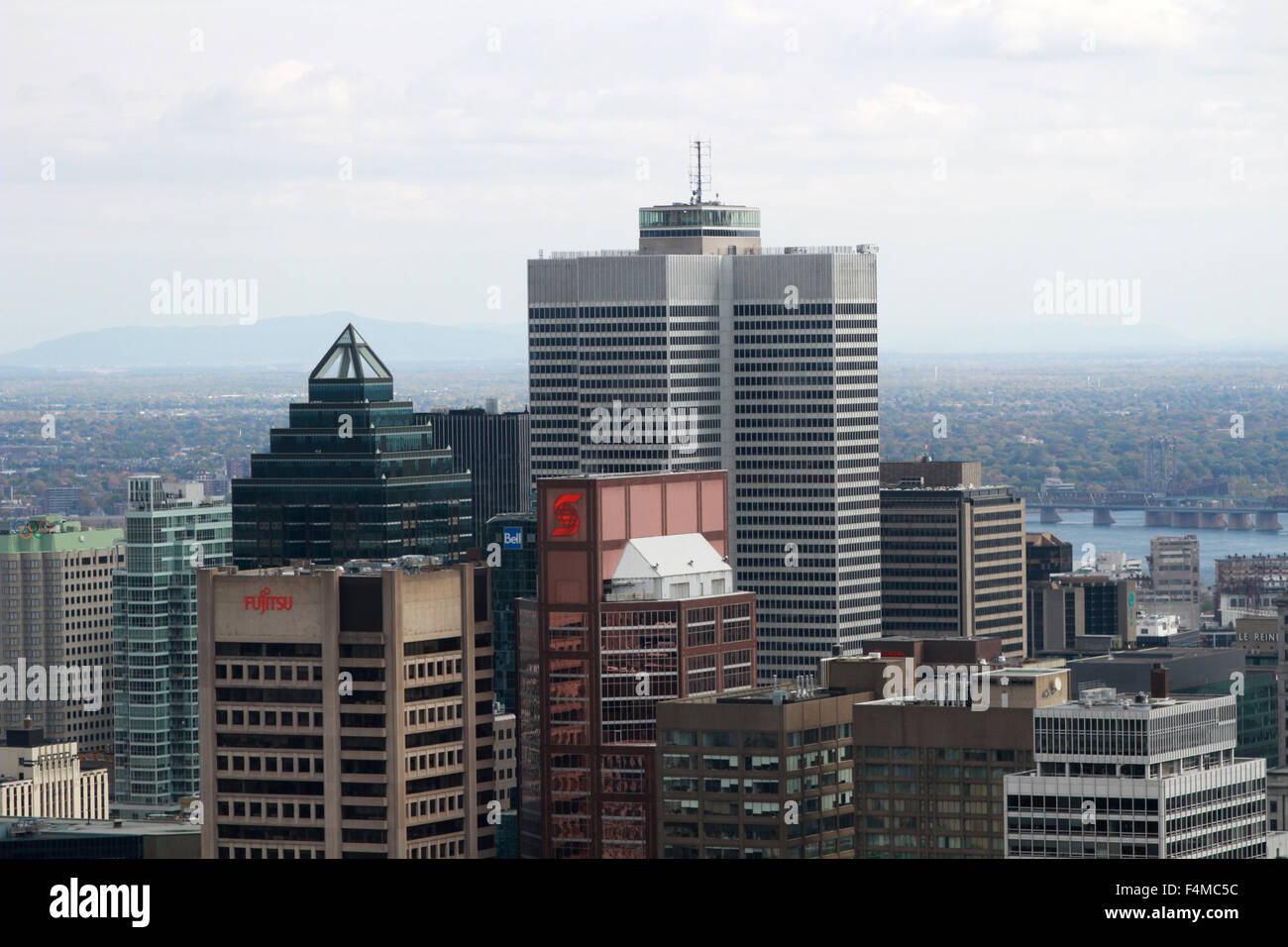 La Ville de Montréal, à partir de la belvédère du Mont-Royal. Banque D'Images