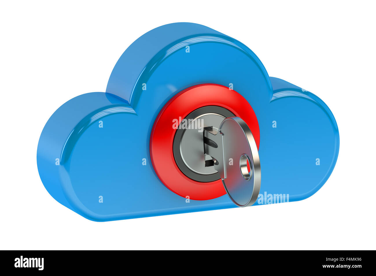 Cloud computing security concept isolé sur fond blanc Banque D'Images