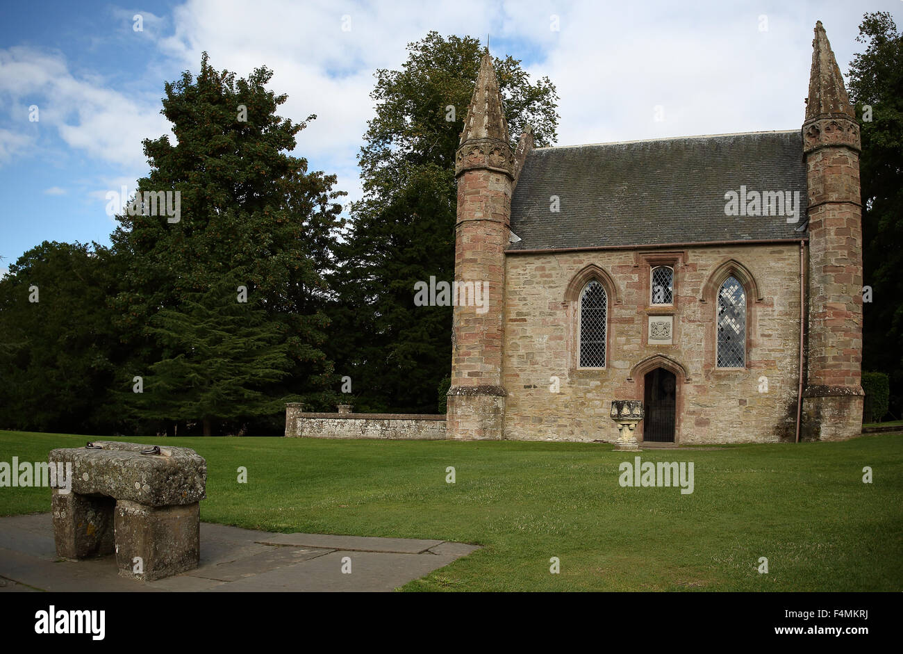 Sans objet ou 'Boot' Hill, Scone Palace. Une fois, le site des sacres des rois d'Écosse et des parlements écossais Banque D'Images