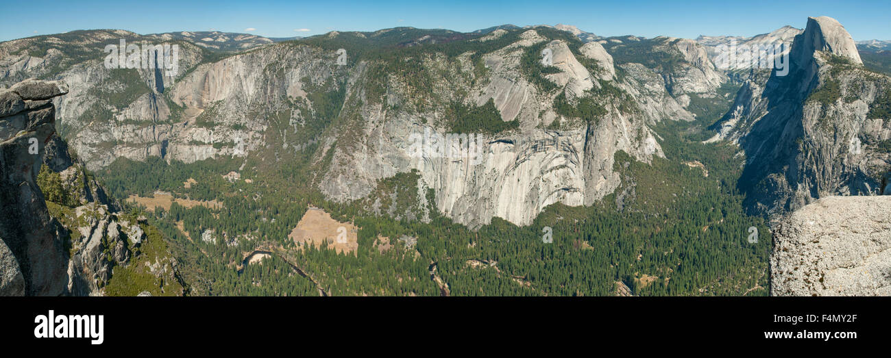 Vue du Glacier Point Panorama, NP Yosemite, California, USA Banque D'Images