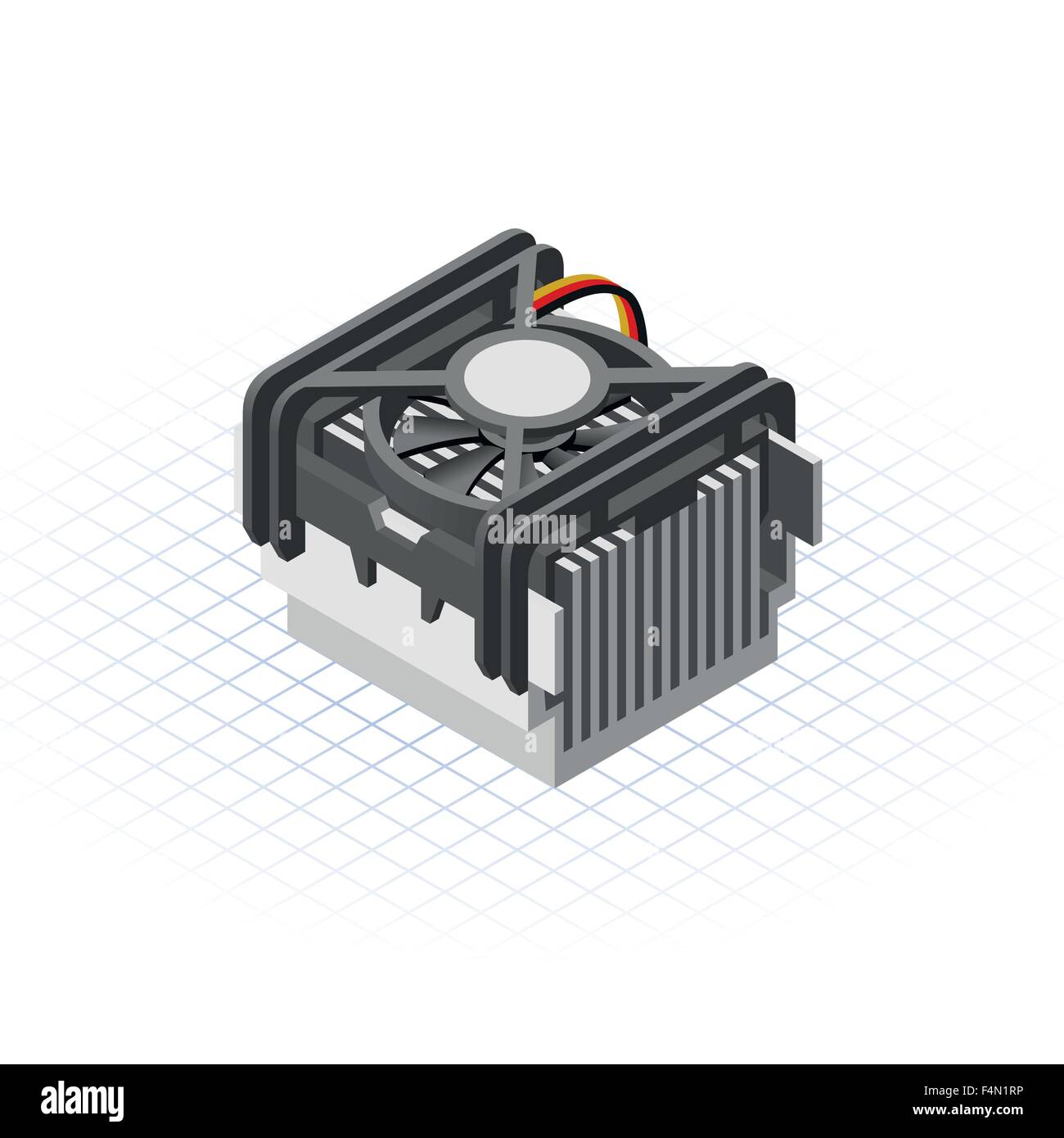 Processeur Ventilateur isométrique Vector Illustration Illustration de Vecteur