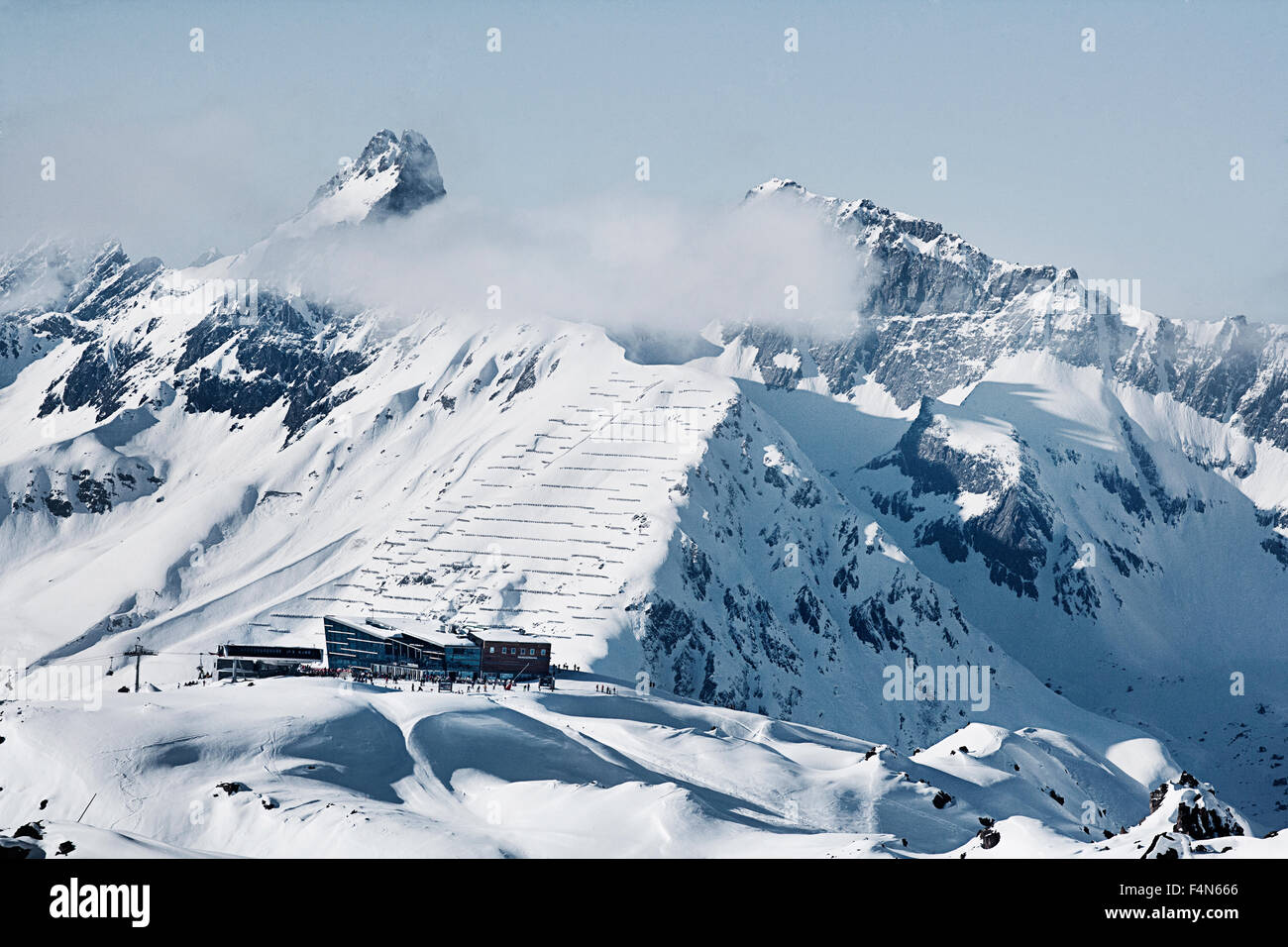 Autriche, Tyrol, Ischgl, paysage d'hiver dans les montagnes Banque D'Images