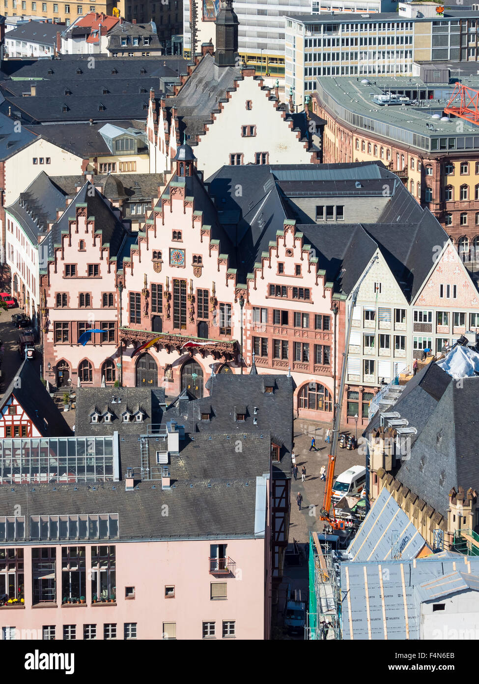 Allemagne, Hesse, Francfort, vue de la vieille ville, Roemer, hôtel de ville Banque D'Images