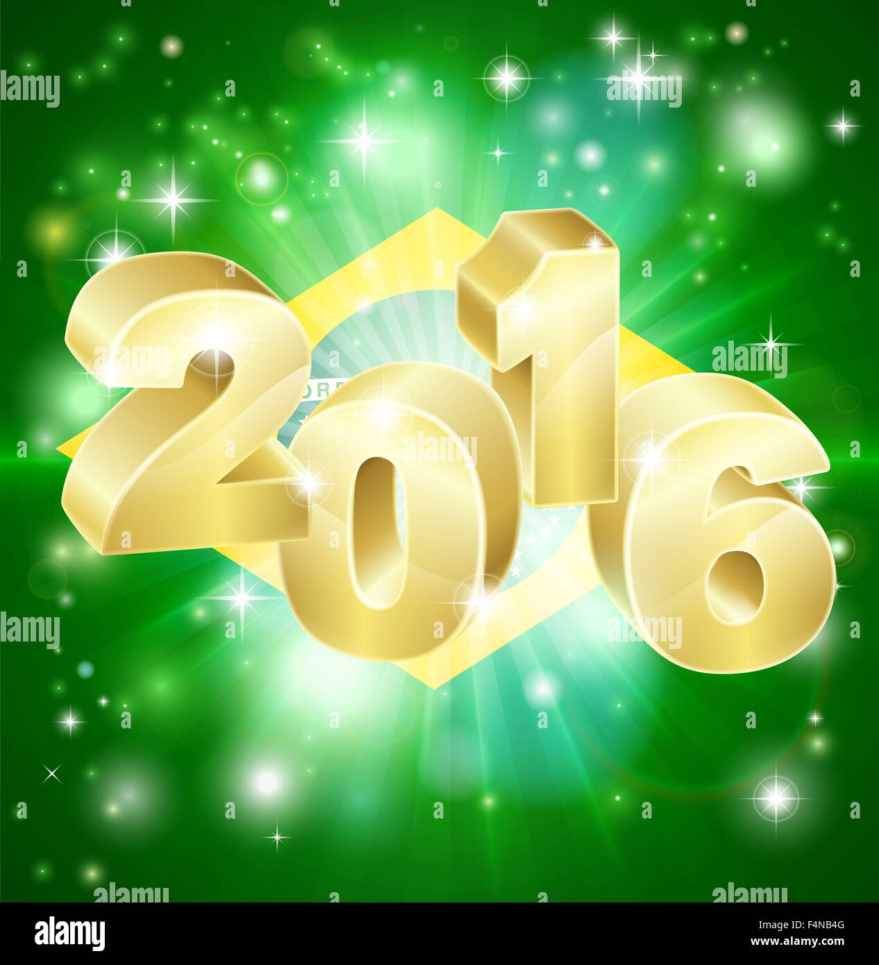 Un drapeau brésilien avec 2016 en sortir avec Fireworks. Concept pour le Nouvel An ou tout ce qui se passe au Brésil en excitant la Banque D'Images Un drapeau brésilien avec 2016 en sortir avec Fireworks. Concept pour le Nouvel An ou tout ce qui se passe au Brésil en excitant la Banque D'Images