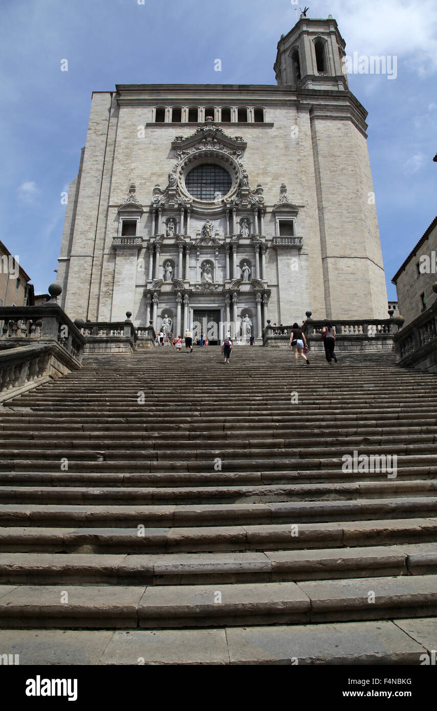 La Cathédrale de Saint Mary de Gérone, Espagne Banque D'Images