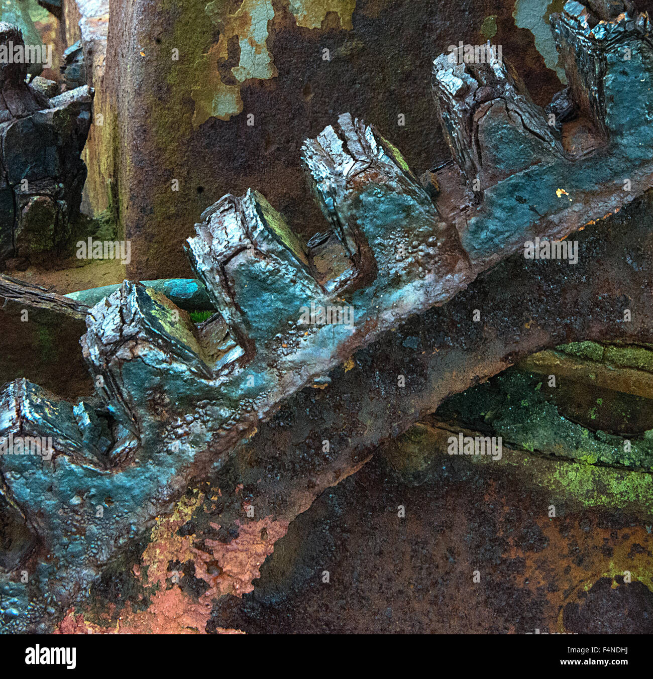 Ancien moteur sur Papa Westray, Orkney détail 4 Banque D'Images