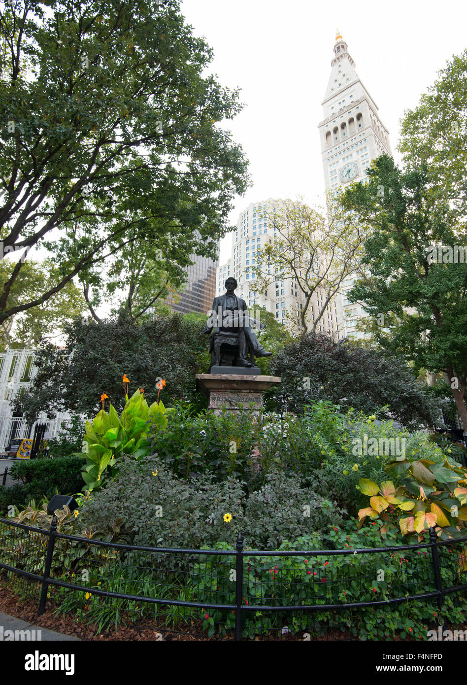 Statue de William Henry Seward dans le Madison Square Park, Manhattan New York USA Banque D'Images