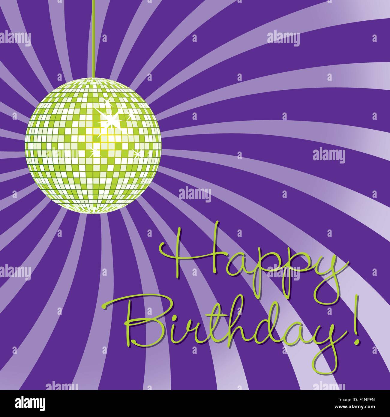 Disco Ball Joyeux Anniversaire Carte En Format Vectoriel Image Vectorielle Stock Alamy