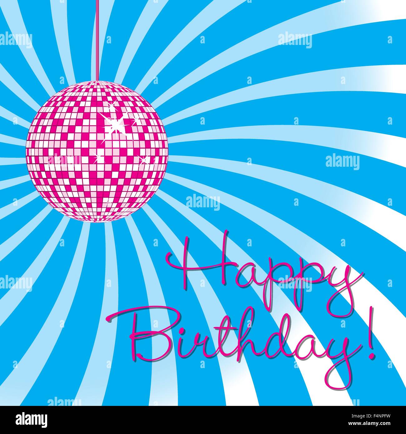 Disco Ball Joyeux Anniversaire Carte En Format Vectoriel Image Vectorielle Stock Alamy