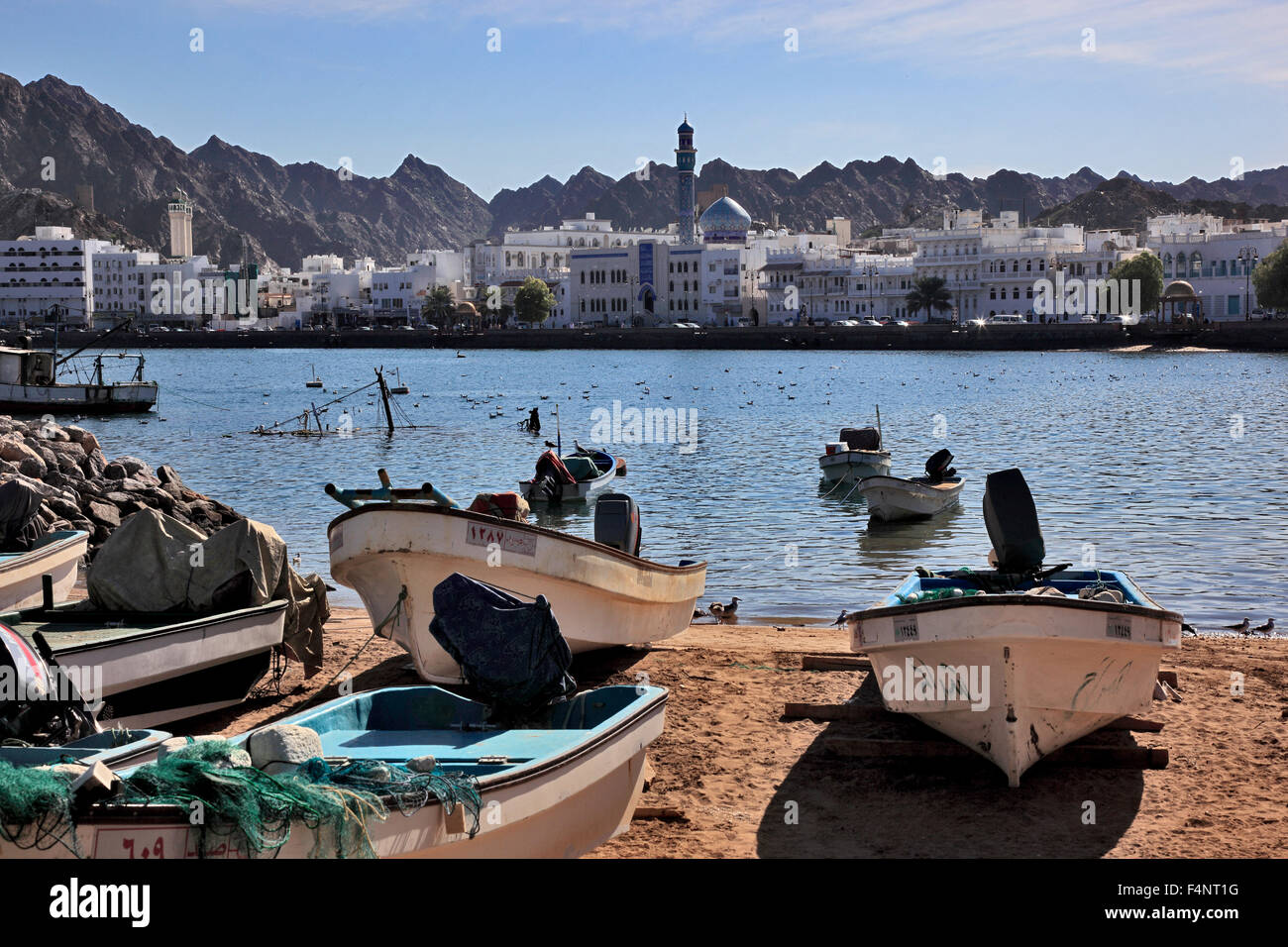 Vieux port de pêche dans la partie de la ville de cour courage, Muscat, Oman Banque D'Images