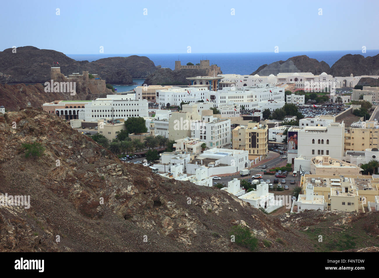 Regardez la vieille ville de Muscat Banque D'Images