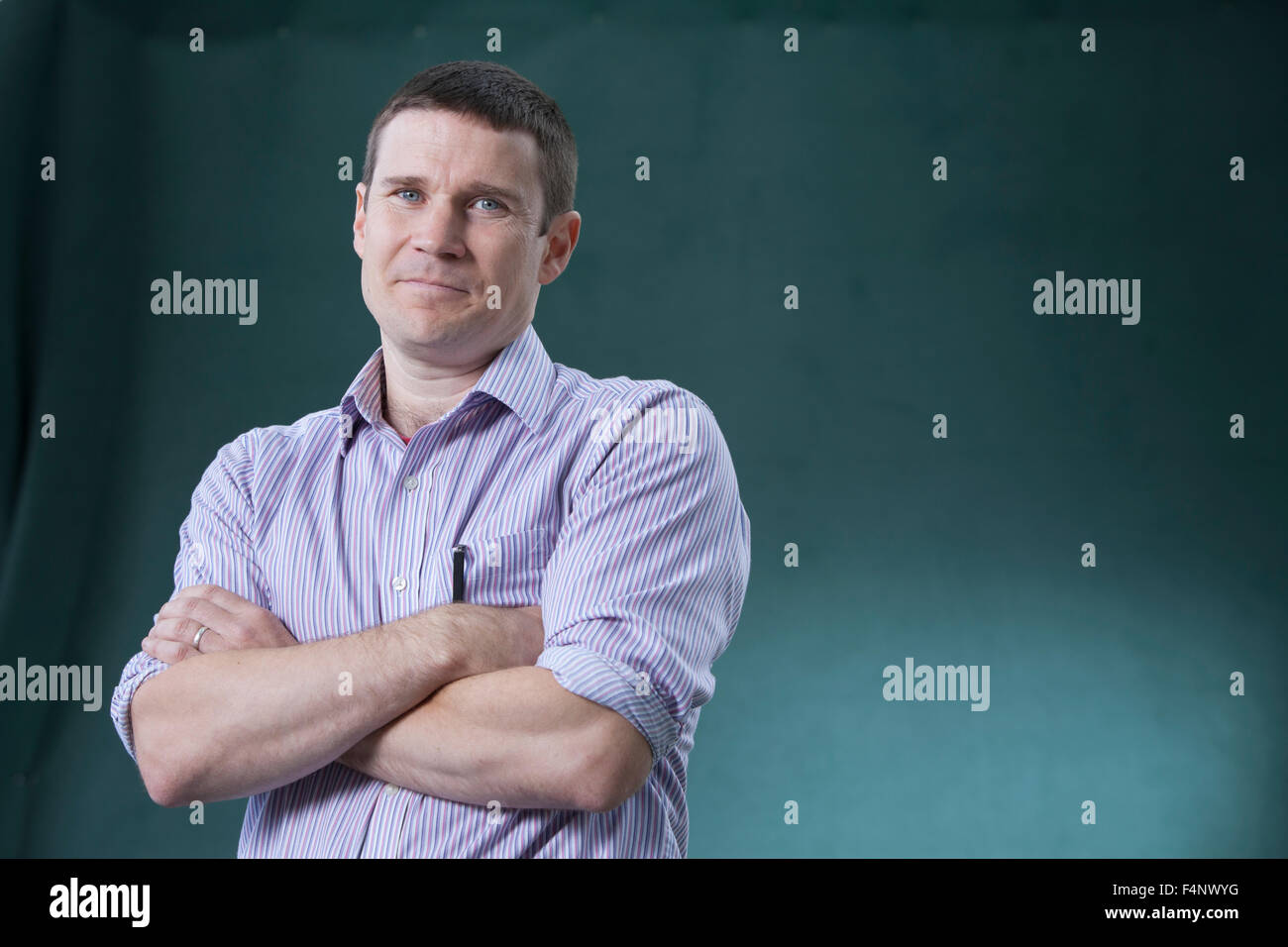 Gavin Francis, le médecin et écrivain écossais, à l'Edinburgh International Book Festival 2015. Édimbourg, Écosse, Royaume-Uni Banque D'Images