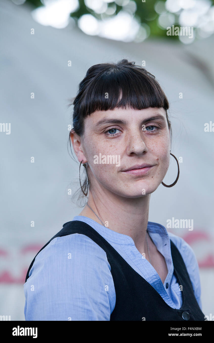 Anna Krien, l'auteur australien, à l'Edinburgh International Book Festival 2015. Banque D'Images