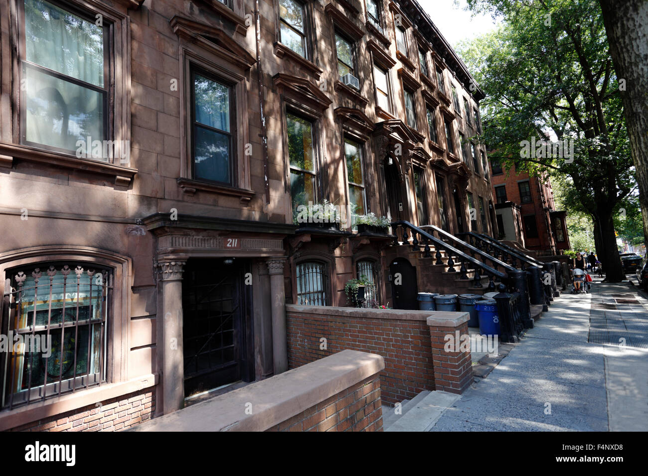 Appartements Brownstone off Lafayette Avenue. dans la section de Fort Greene Brooklyn New York City Banque D'Images