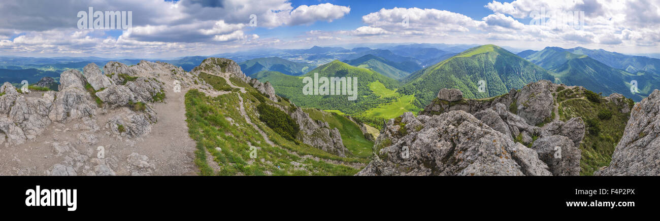 Panorama pittoresque de Rozsutec dans les montagnes Mala Fatra, Slovaquie Banque D'Images