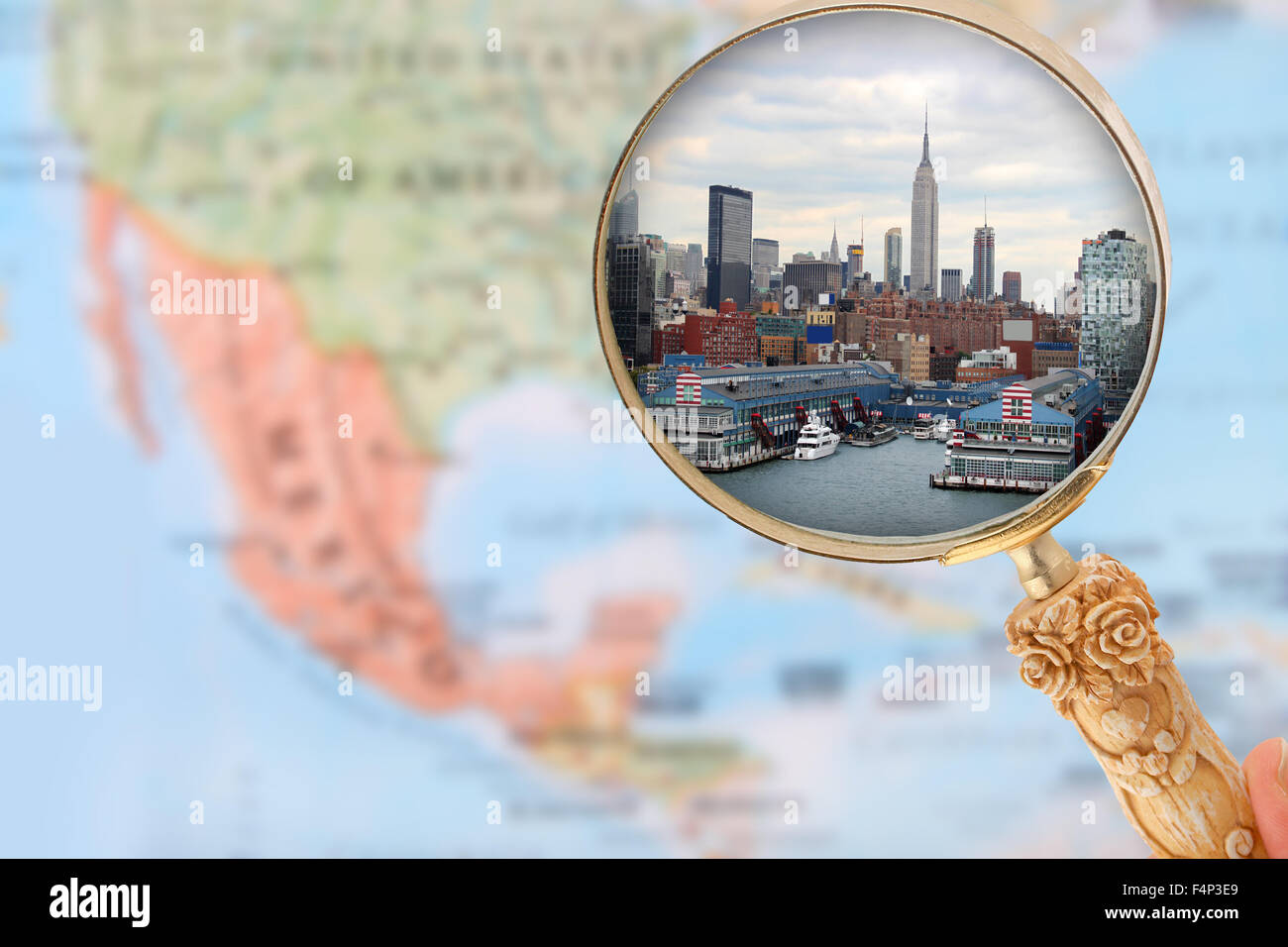 New york sur la carte du monde Banque de photographies et d’images à ...