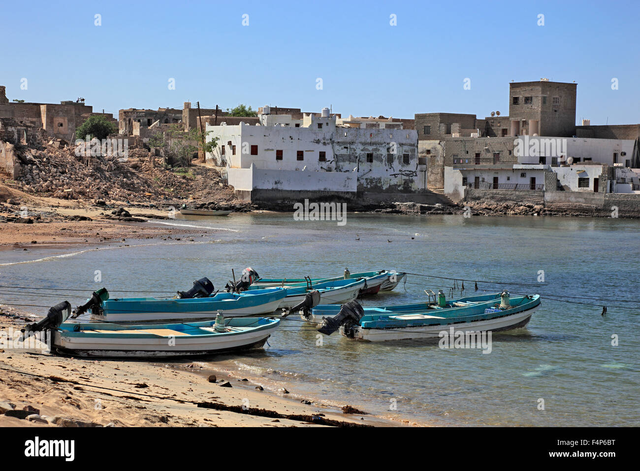Dans le vieux port de pêche de Mirbat dans le sud de l'Oman Banque D'Images