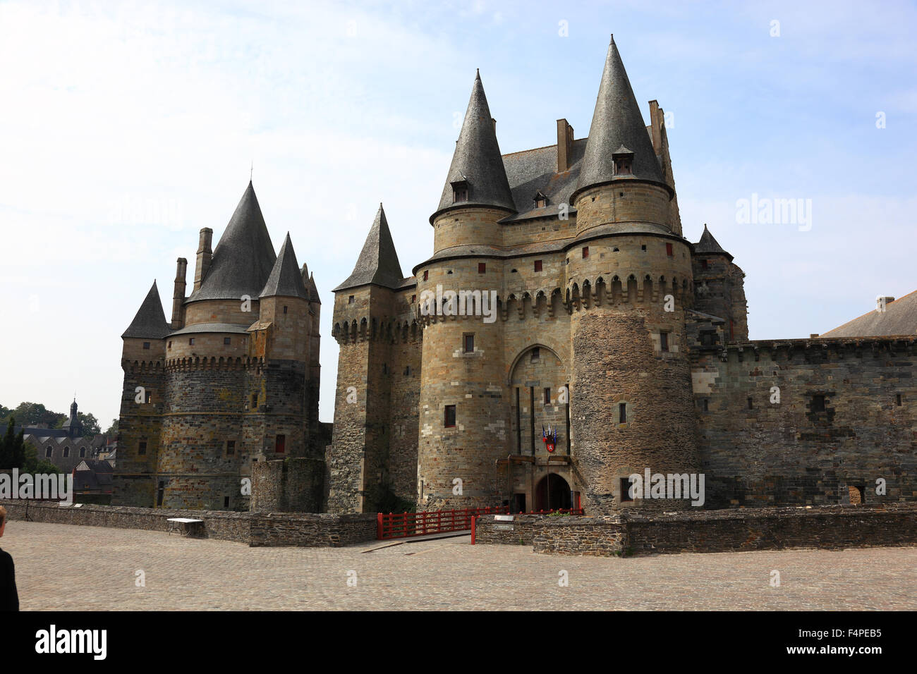 France, Bretagne, le château médiéval de Vitré Banque D'Images
