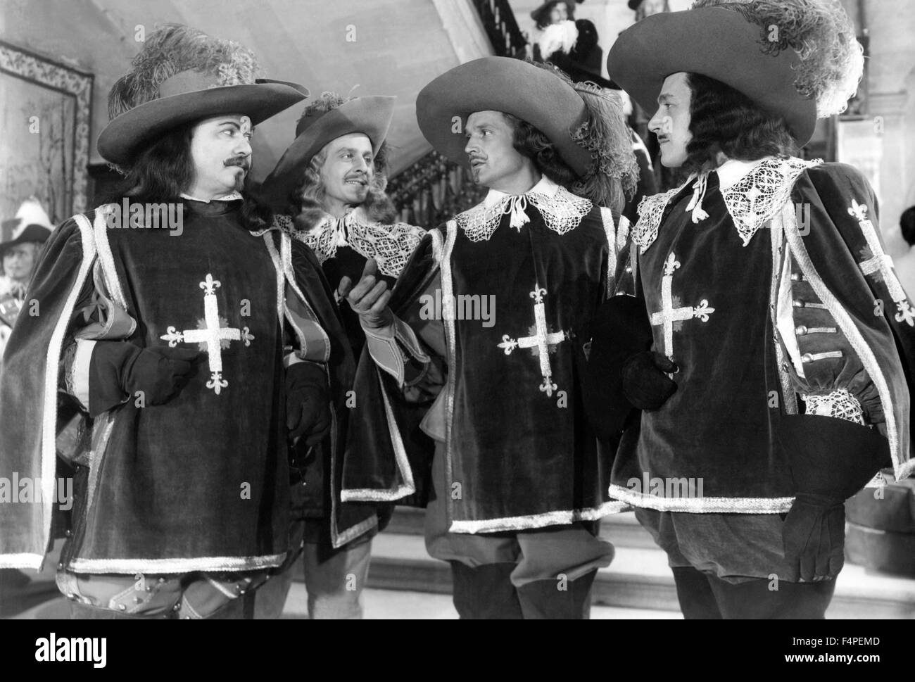 Gino Cervi, Jacques François, Georges Marchal et Jean Martinelli / Les Trois Mousquetaires / 1953 réalisé par André Hunebelle Banque D'Images