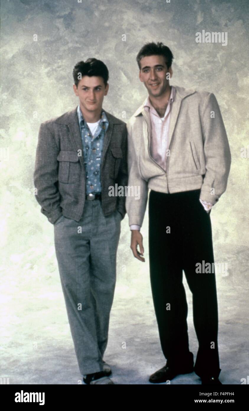 Sean Penn et Nicolas Cage / de course avec la Lune / 1984 réalisé par Richard Benjamin Banque D'Images