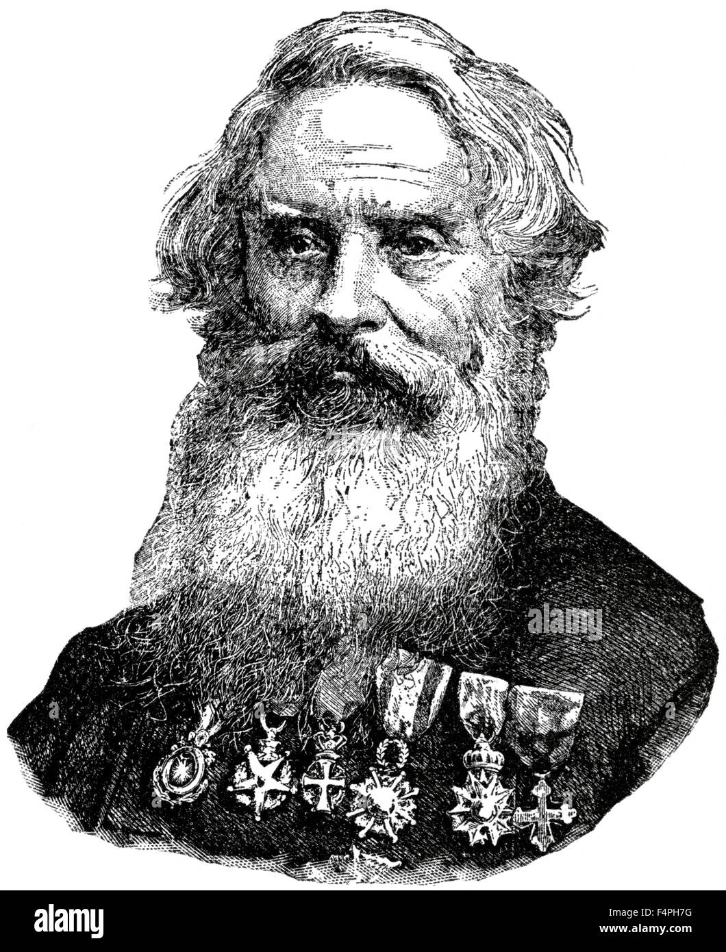 Samuel F. B. Morse (1791-1872), inventeur américain, Portrait, gravure, 1889 Banque D'Images
