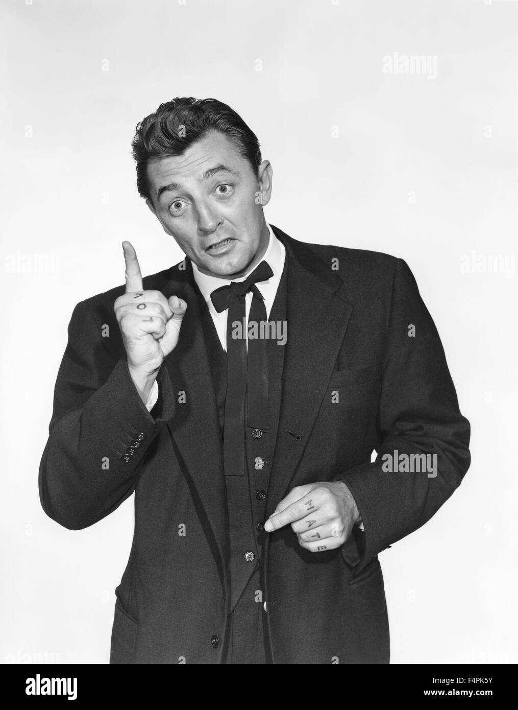 Robert Mitchum / La Nuit du chasseur / 1955 réalisé par Charles Laughton [United Artists] Banque D'Images