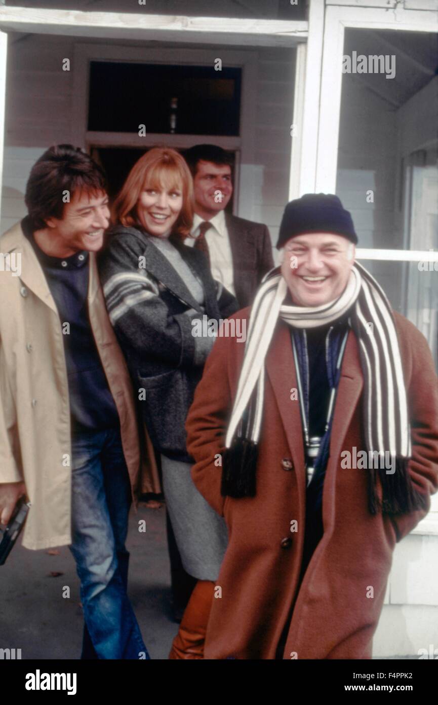 Sur l'ensemble, John Schlesinger avec Dustin Hoffman, Marthe Keller et William Devane / Marathon Man / 1976 réalisé par John Schlesinger [Paramount Pictures] Banque D'Images