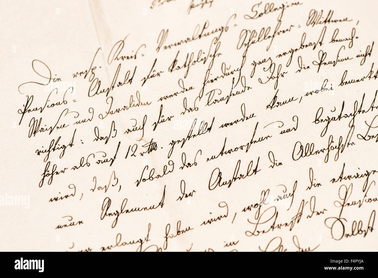 Ancienne lettre avec texte manuscrit non défini. Grunge vintage paper texture background Banque D'Images
