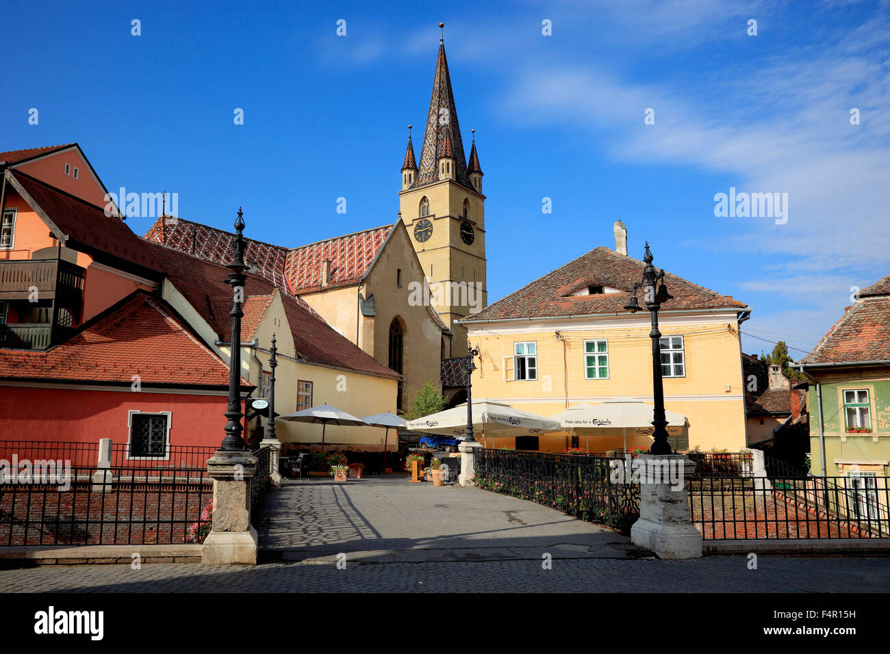 Vieille ville de Sibiu, Roumanie Banque D'Images