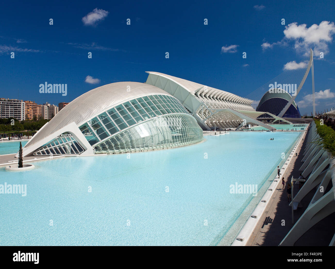 La Cité des Arts et des sciences (Ciudad de las Artes y las Ciencias), Valencia, Espagne. Banque D'Images