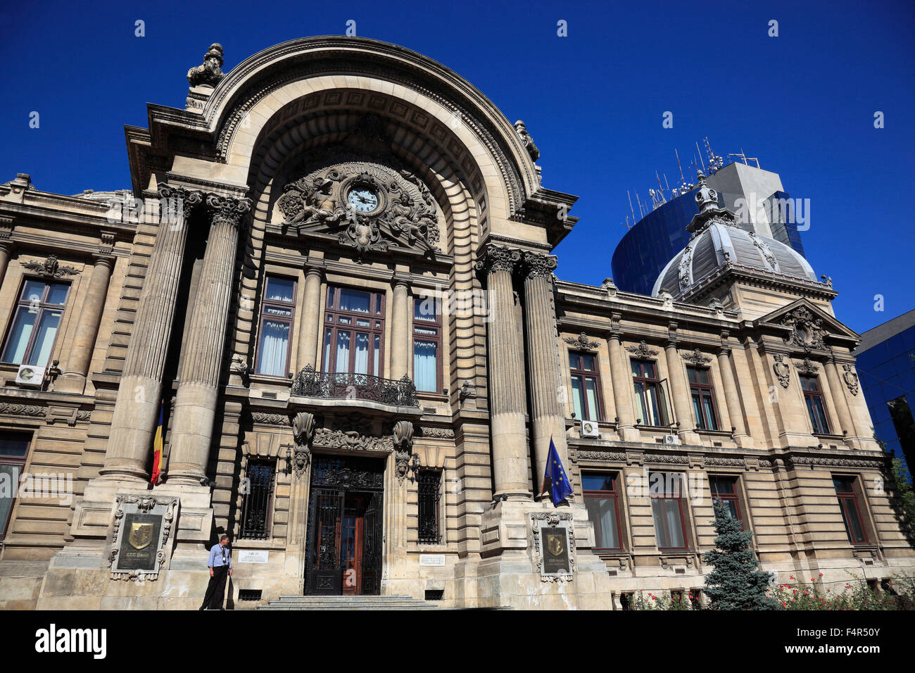 Banque d'épargne CCE Palace, Bucarest, Roumanie Banque D'Images