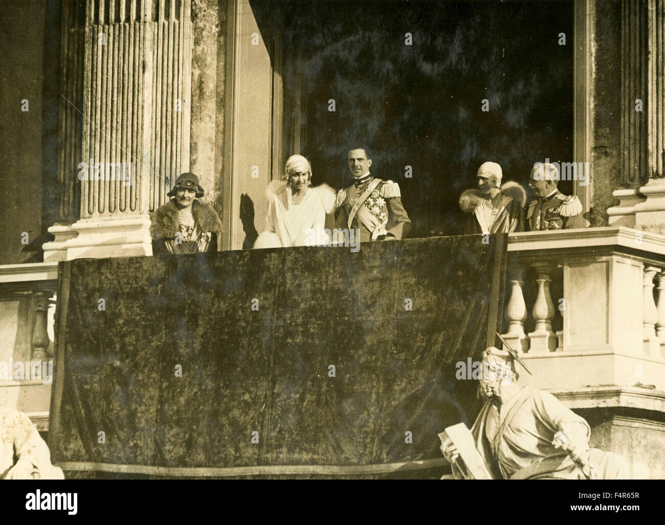 Arrivée à Rome le roi de Belgique à l'occasion du mariage de Maria Jose avec le Prince héritier Umberto II, Italie Banque D'Images