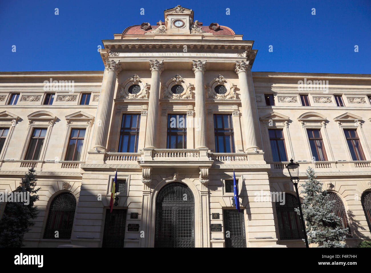 Façade de l'édifice de la Banque nationale de Roumanie, Bucarest Banque D'Images