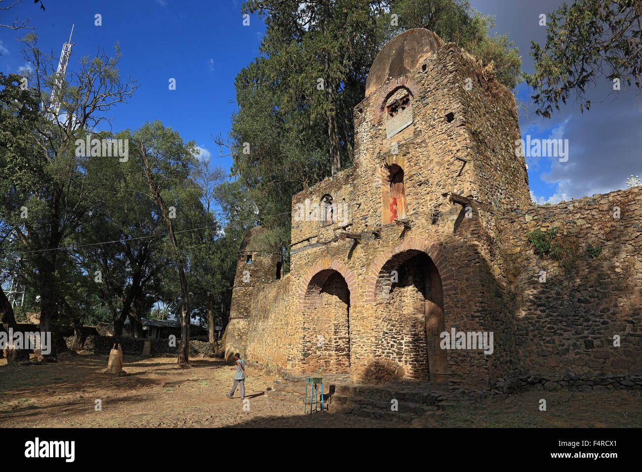 Bâtiments médiévaux de Fasil Ghebbi ou Gemp à Gondar ou Gonder, une ville et des woreda séparé en Éthiopie. Situé dans la Semien Rendez Banque D'Images