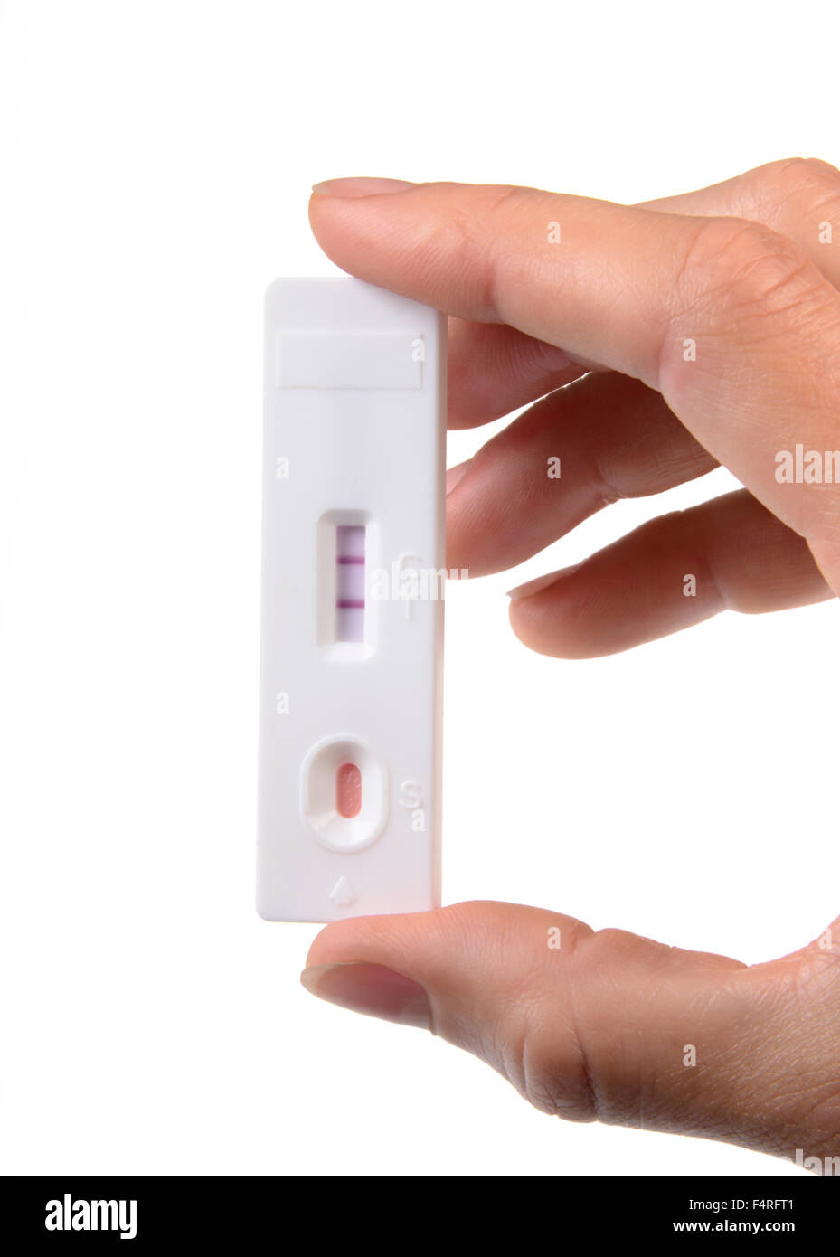 La cassette de test sanguin, résultat positif Banque D'Images