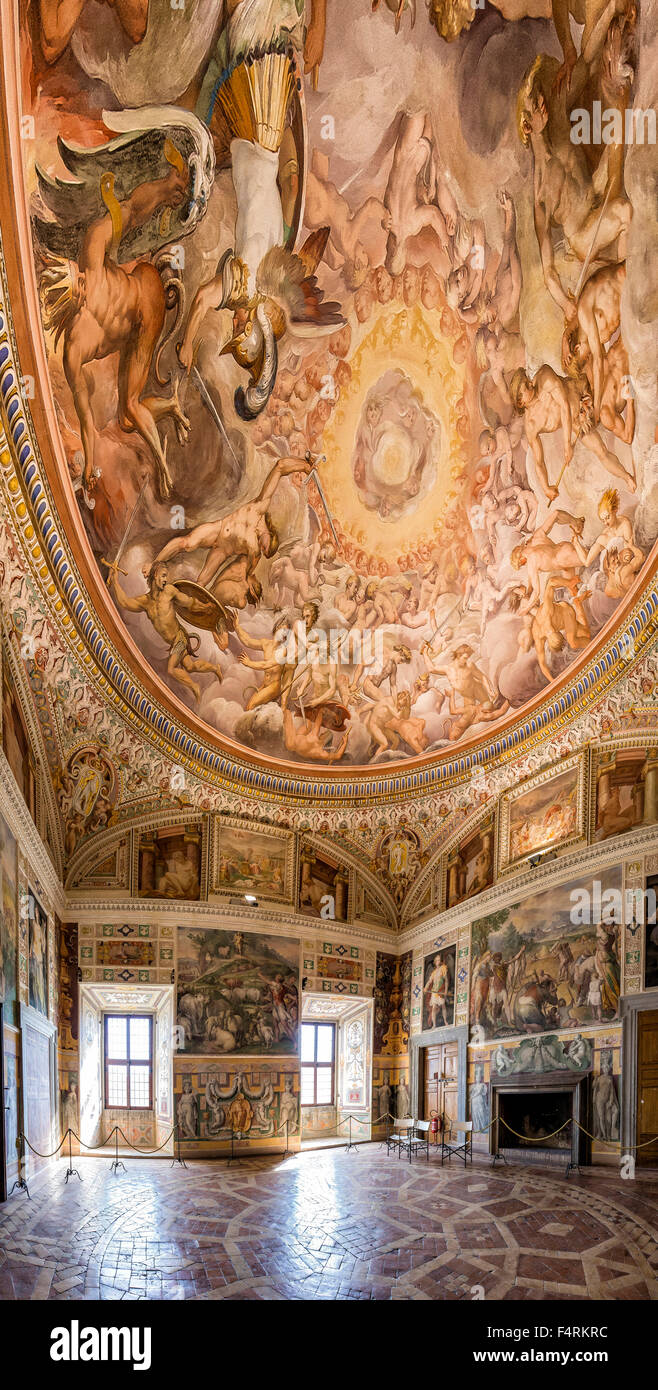 L'Italie, l'Europe, Lazio, Caprarola, château, fresque, fresques, Villa Farnèse Banque D'Images
