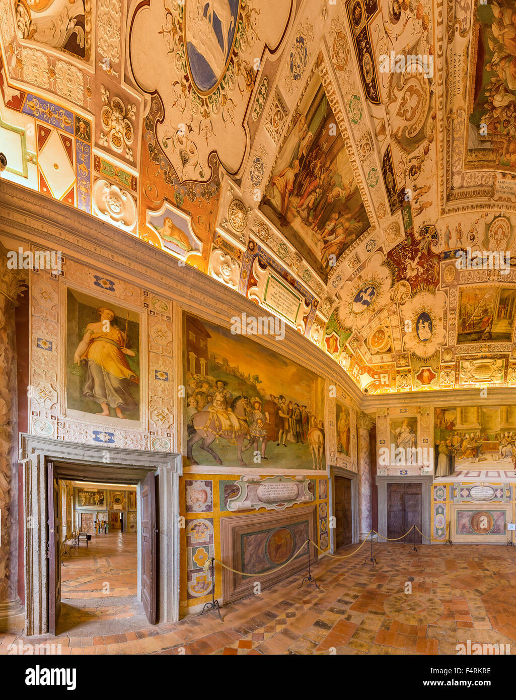 L'Italie, l'Europe, Lazio, Caprarola, château, fresque, fresques, Villa Farnèse Banque D'Images