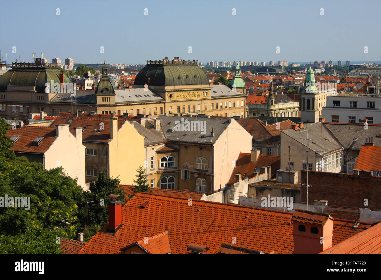 La Croatie, les Balkans, Balkans, Europe, Zagreb, ville, ville, ville basse, sommaire, toits, Banque D'Images