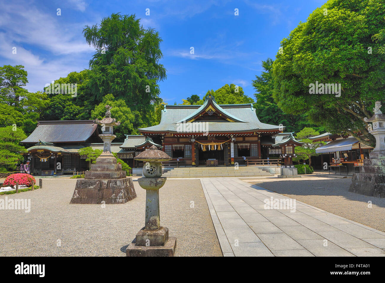 Le Japon, l'île de Kyushu, Kumamoto City, Suizenji jardin, lieu de culte Banque D'Images