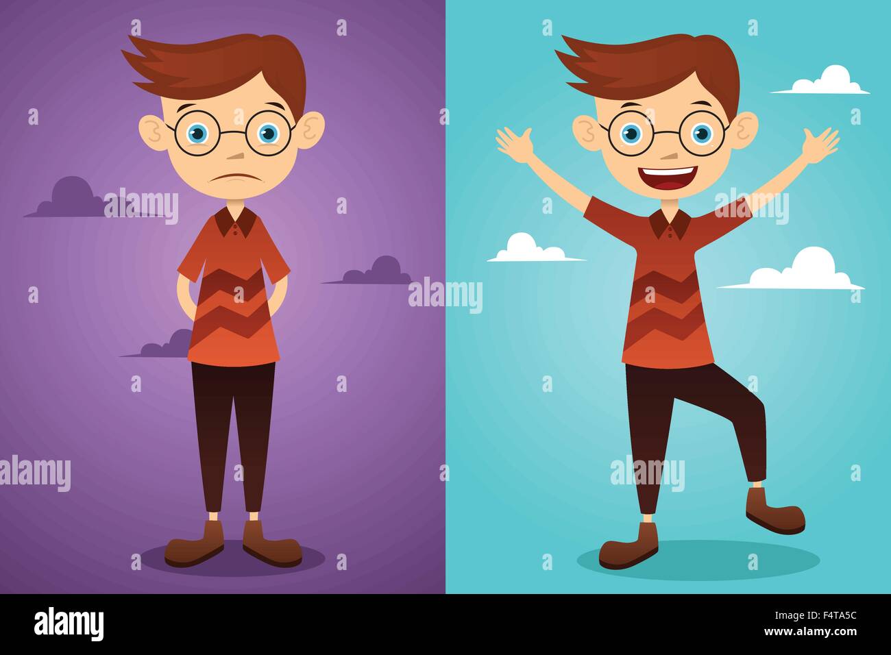 Un vecteur illustration d'un bel homme avant et après un changement d'attitude Illustration de Vecteur Un vecteur illustration d'un bel homme avant et après un changement d'attitude Illustration de Vecteur