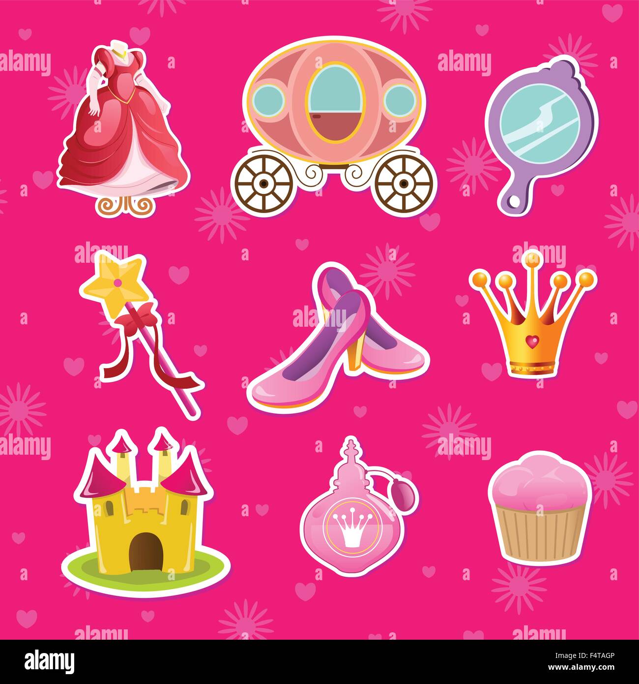 Un vecteur illustration de la princesse conçoit l'icône Illustration de Vecteur