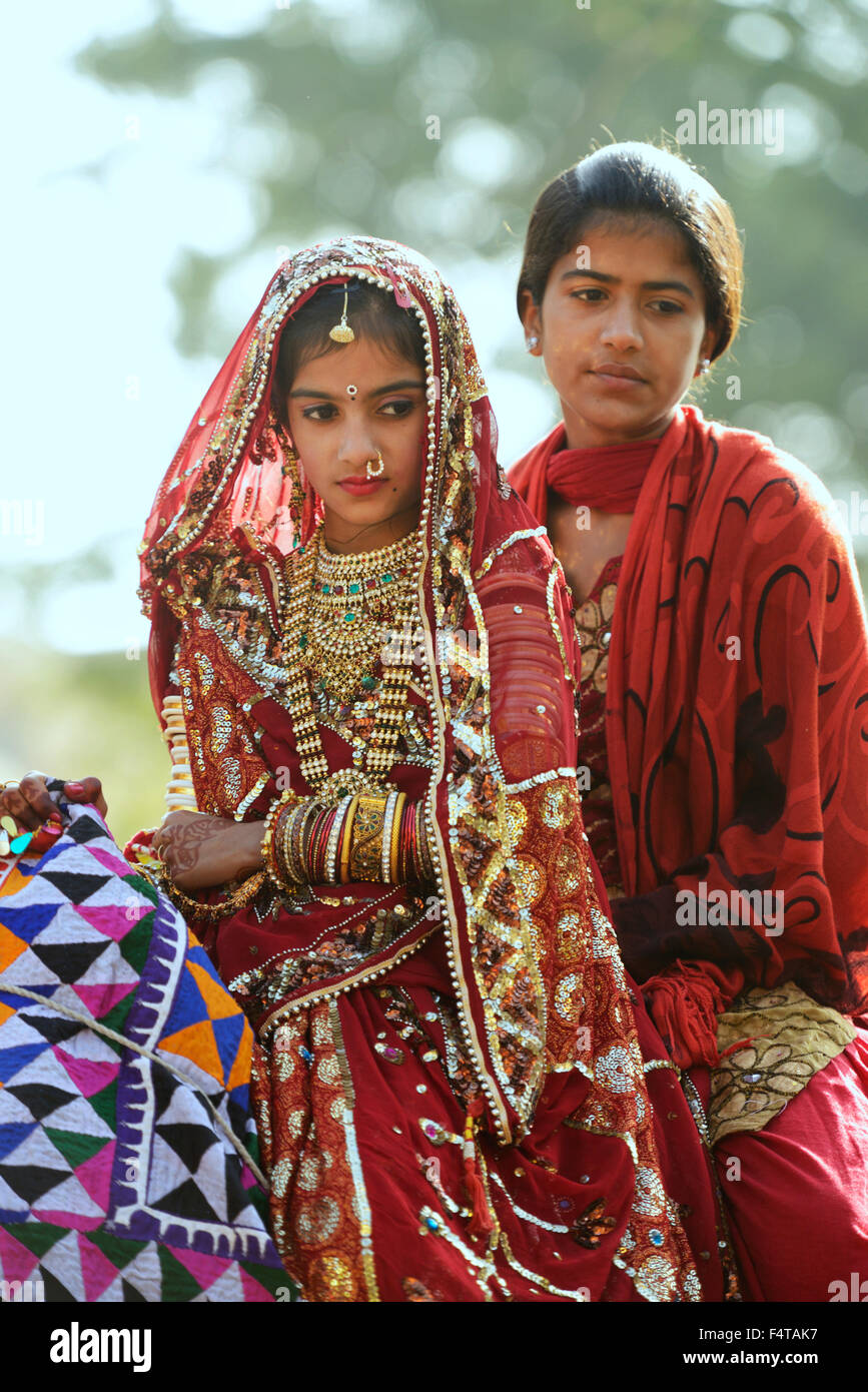 L'Asie, l'Inde, Rajasthan, Jaisalmer, désert, Festival, festival ethnique Banque D'Images