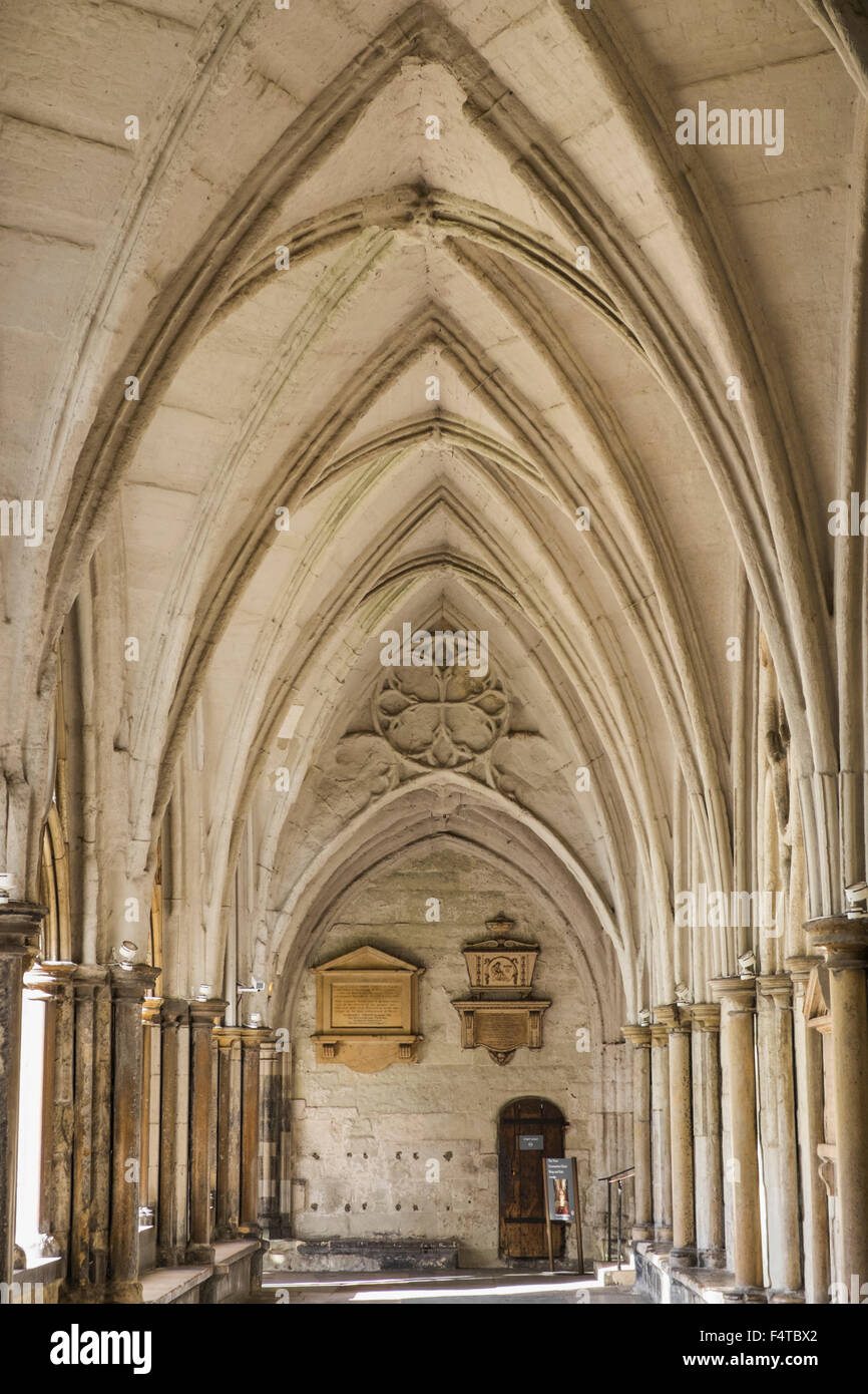 L'Angleterre, Londres, l'abbaye de Westminster, le cloître, Banque D'Images